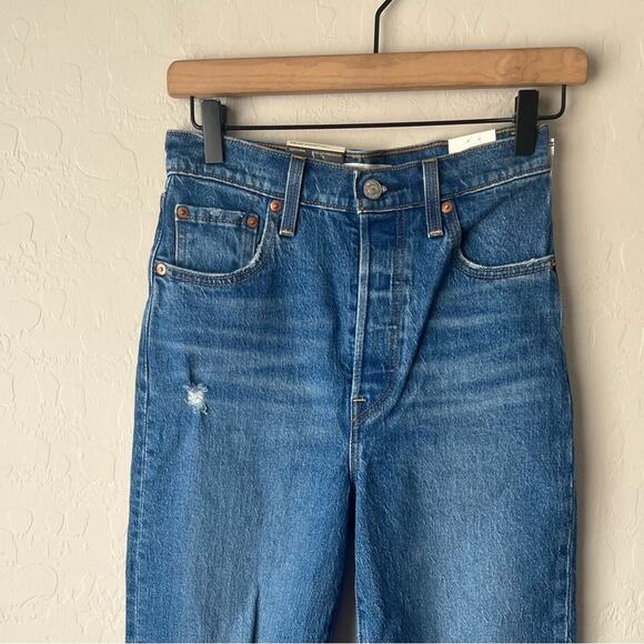 Levi’s premium Ribcage straight ankle jeans NWT 25 - Picture 6 of 13